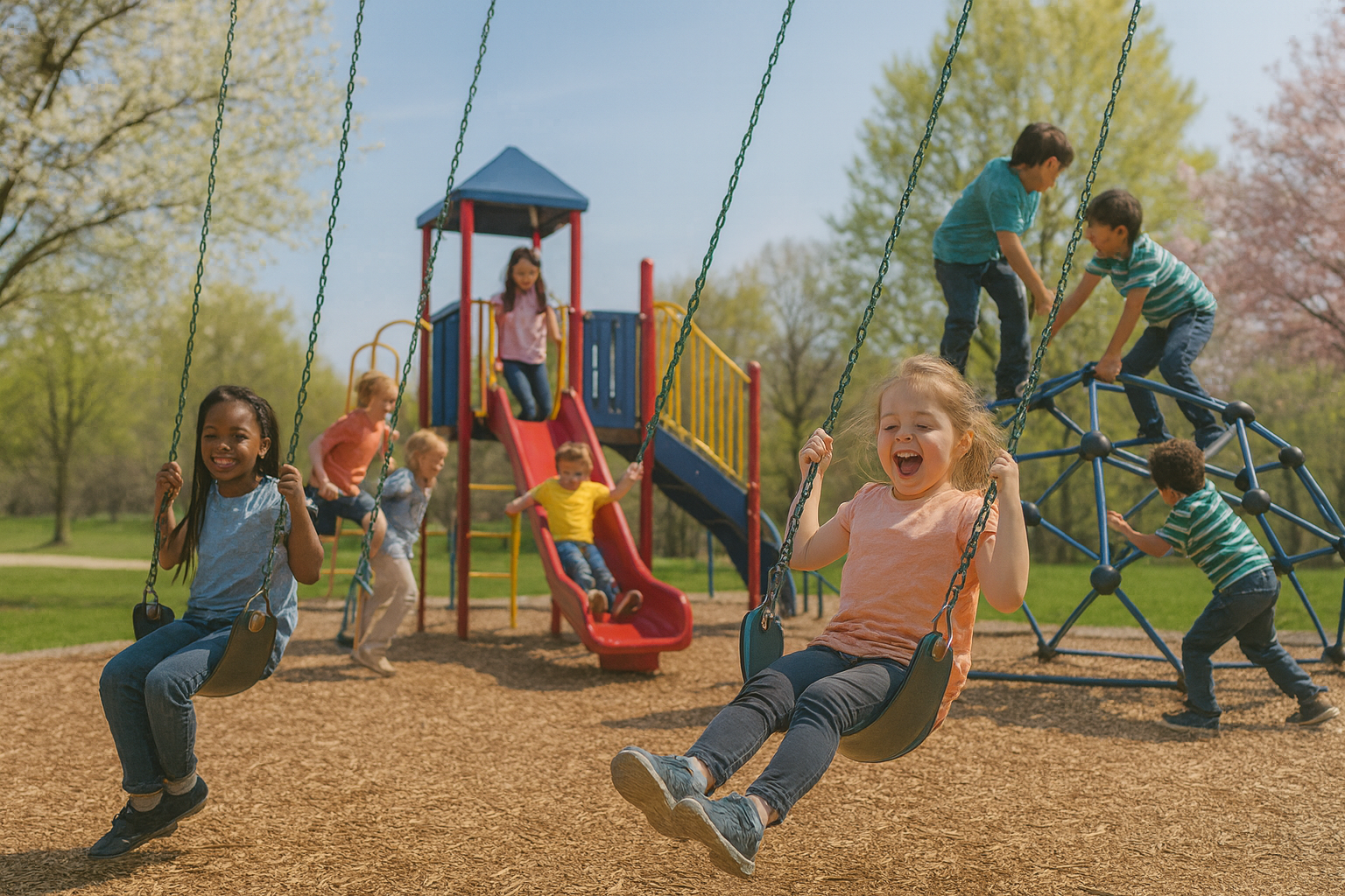 Forest canopy pierced by sunlight